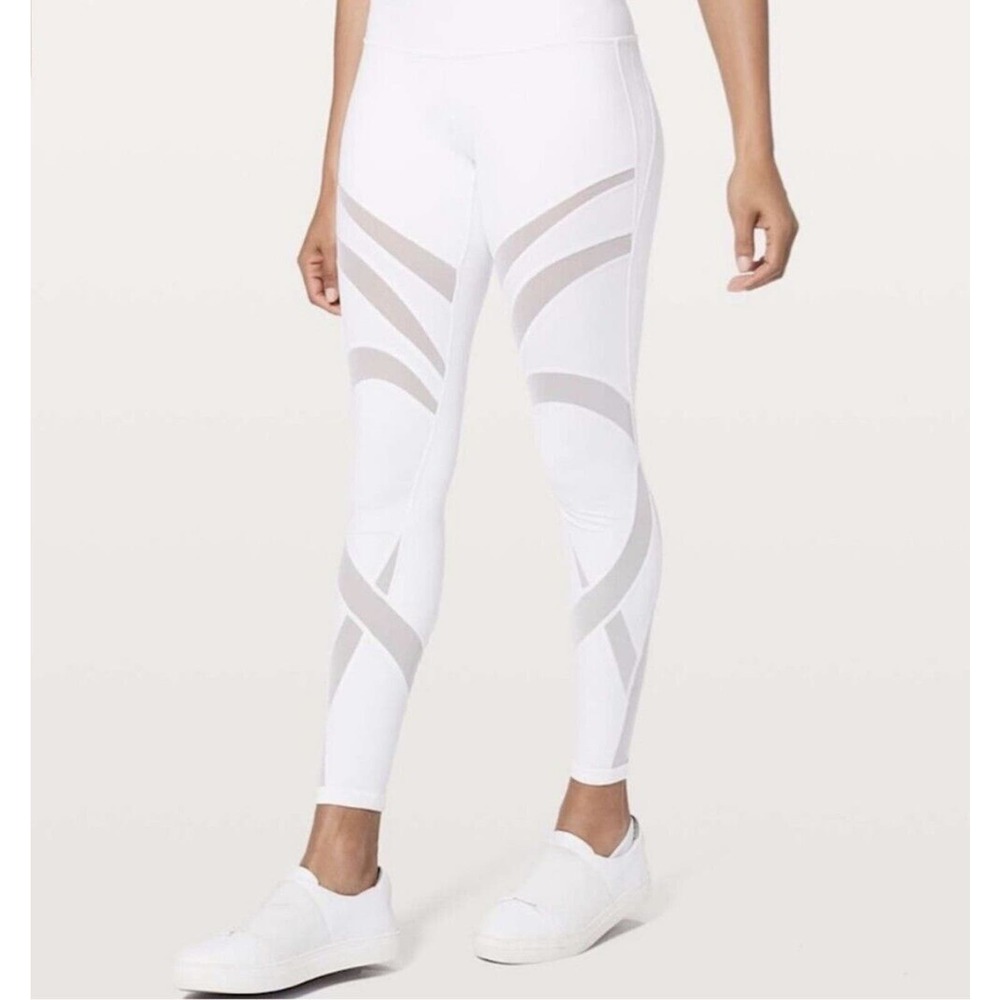 NWT LULULEMON Wunder Under HR 7/8 (28") Tight Mesh Sz8 White